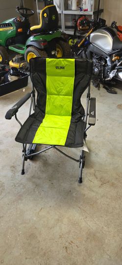 Folding Camp Chair rocker Black and Yellow