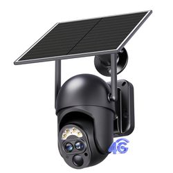 SEHMUA 4G LTE Dual Lens Cellular Security Camera, 12X Hybrid Zoom, No WiFi Needed Outdoor Surveillance, Solar Powered, 2K Color Night Vision, 360° Vie