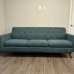 Mid Century Rooms To Go Teal Couch Sofa 