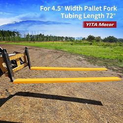 YITAMOTOR Forklift Extensions 72 Inch Length & 4.5 Inch Width, Heavy Duty Steel Fork Extender Reach, 1 Pair Pallet Fork Extension for Forklift Truck, 
