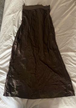 Brown silk skirt