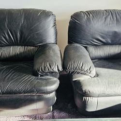 SET OF LEATHER COUCHES