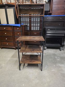 Brown Rustic Kitchen Bakers Rack