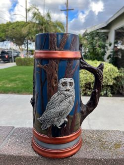 ceramic Snowy Owl Stein,