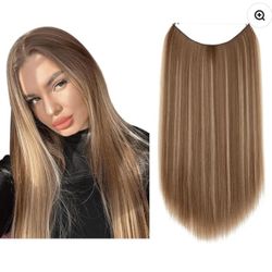 14” Ash Blonde Straight Halo Extensions 