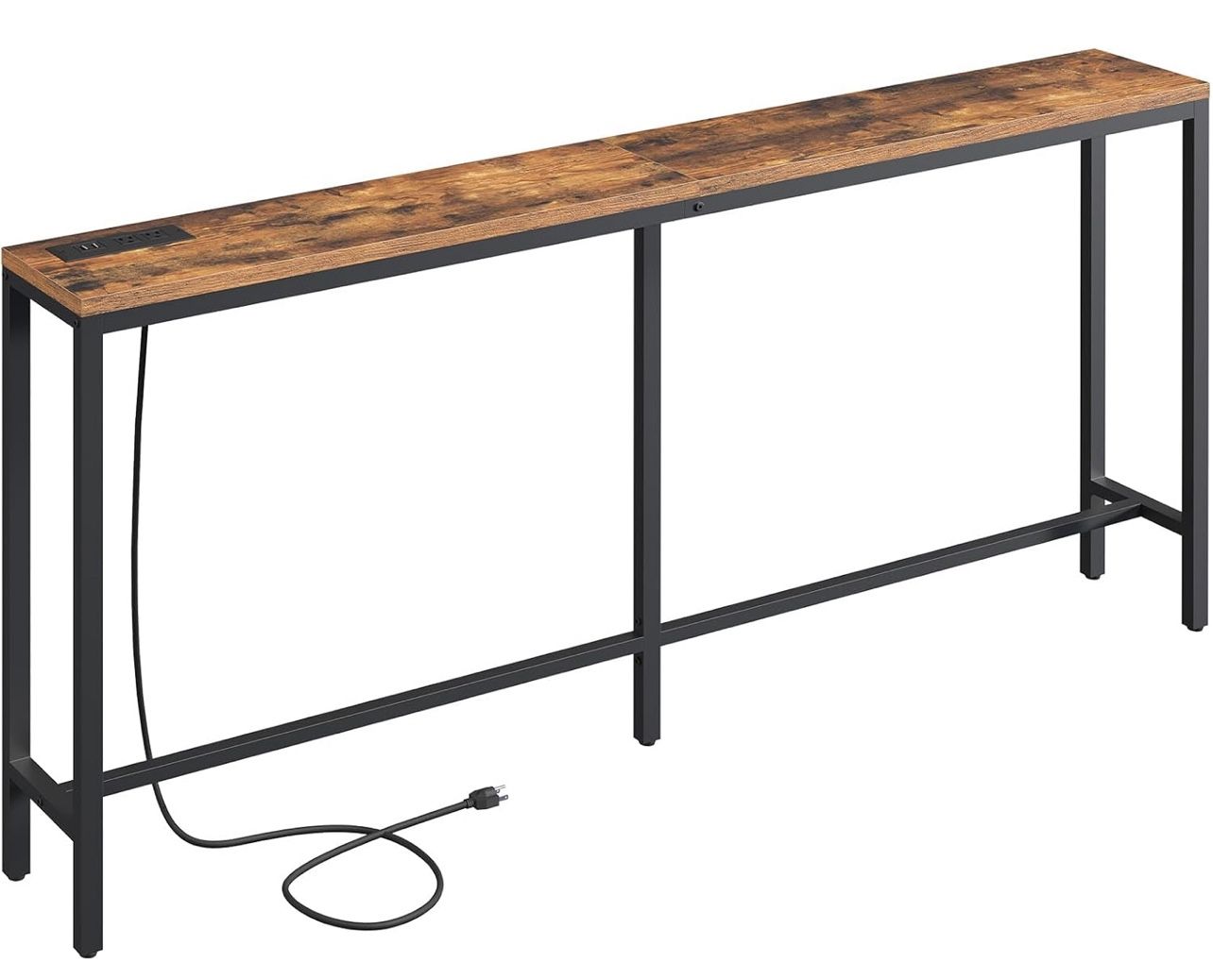 70.9'' Console Table with Power Outlet, Narrow Sofa Table  W(25)