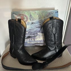 Women’s Leather Boots And Belt