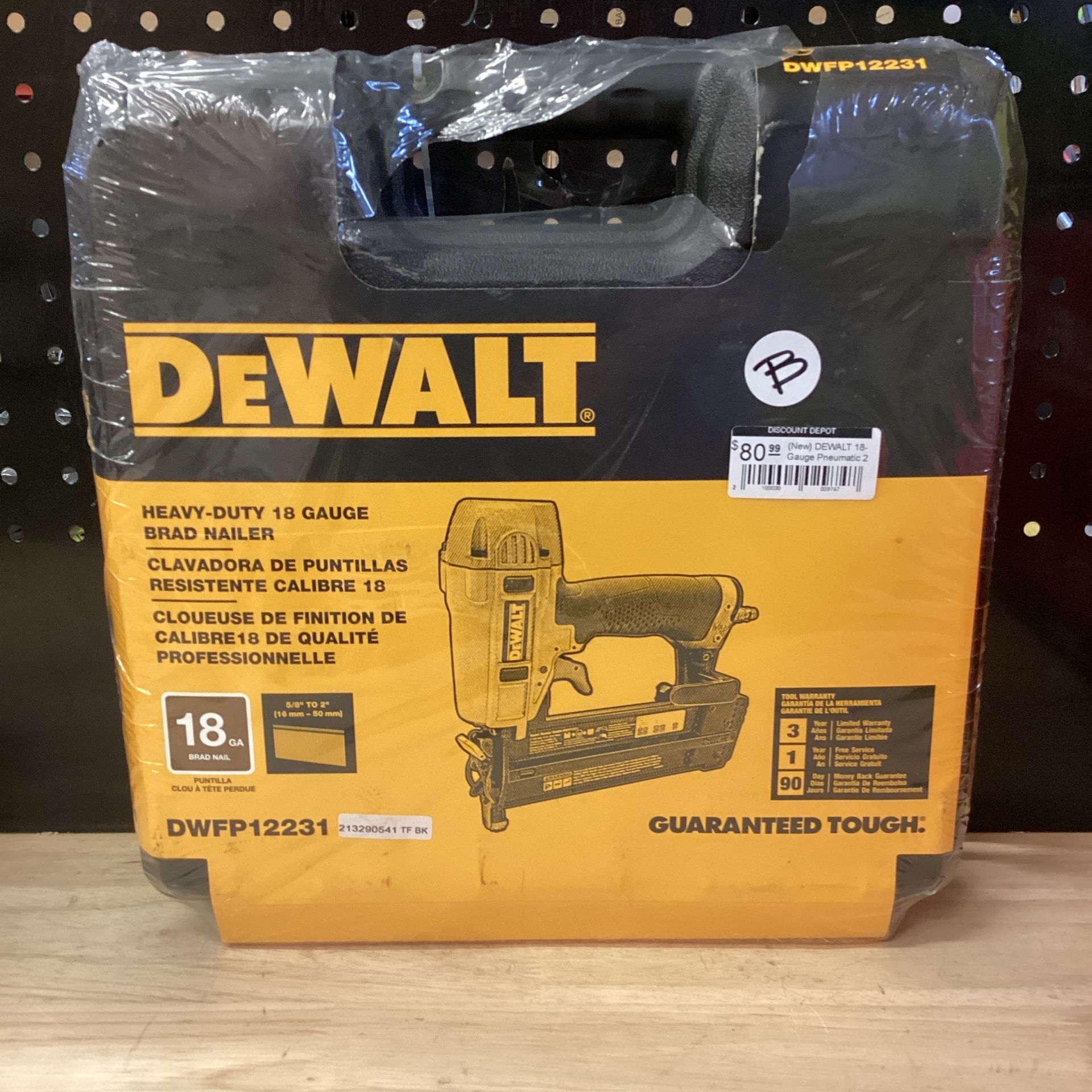 DEWALT 18-Gauge Pneumatic 2 in. Brad Nailer with Carrying Case