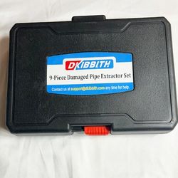 New DKIBBITH 9 Piece Pipe Extractor Set, Broken Pipe Removal Tool Kit with Rugged Storage 
