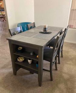 Beautiful gray counter Height dining table