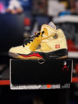 Jordan 5 x Off-White Sail Men’s Size 10.5 Used w/ Box & Extra Laces