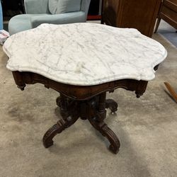 Antique Table With Marble Top