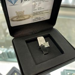 14k Wg 2.50 Ct Natural Princess Cut Diamond