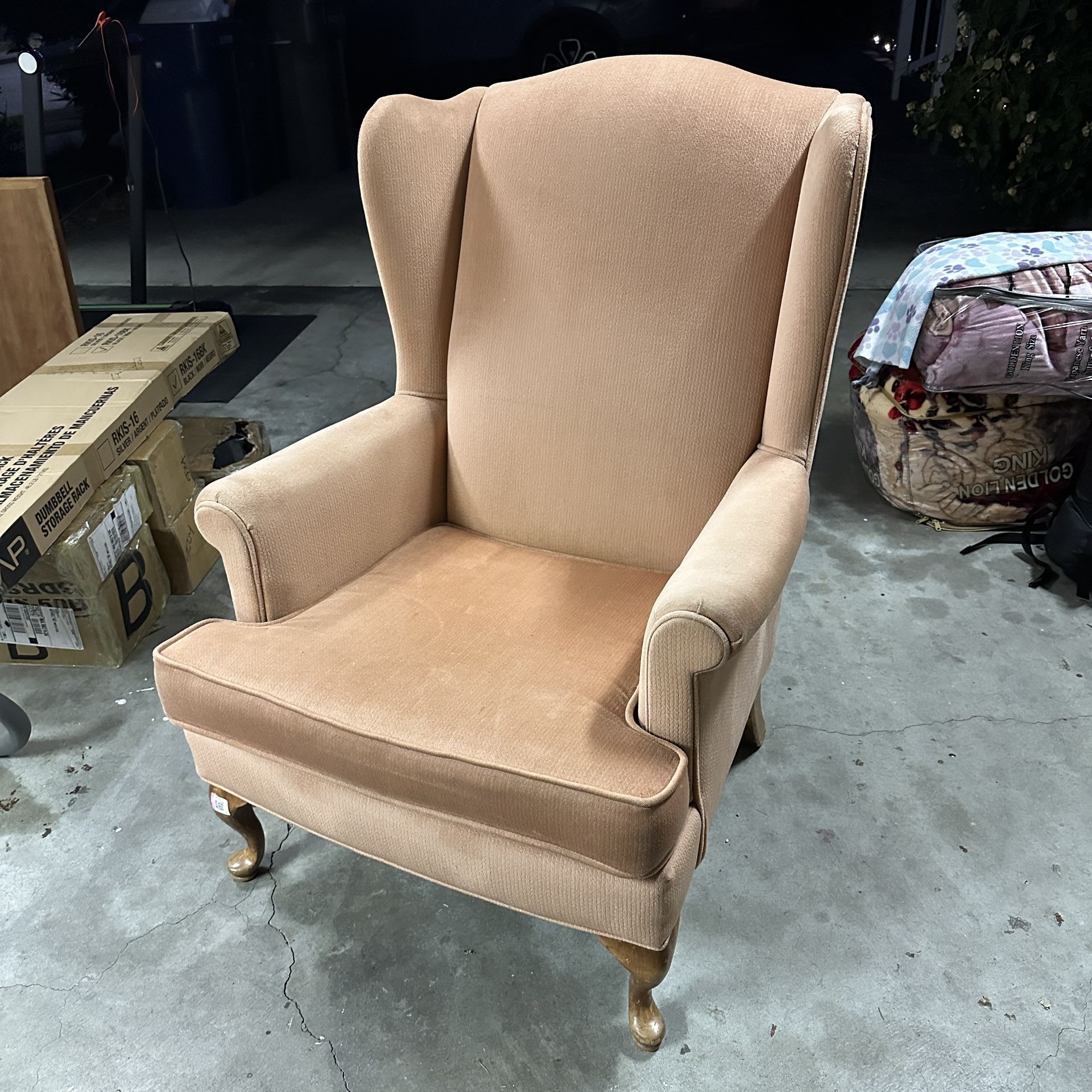 Pink Vintage Wingback Chair