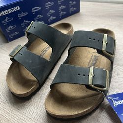 Birkenstock Thyme Green Arizona Slides 