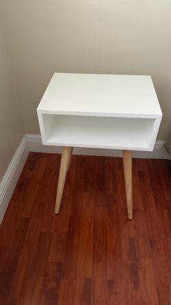 Mid-Century Modern White Side Table