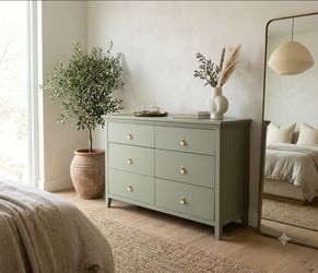 Soft Sage Double Dresser - Boho Chic / Organic Modern Elegance