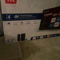 TCL 43inch Smart Tv With 2 Remote Control 