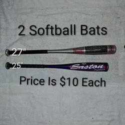 2 Softball Bats (1 Vintage) Price Is $10 Each