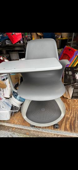 Desk Chair With Cubby On Bottom. Wheels. Desk Top Turns