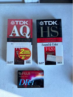 Blank VHS & Tape Cassette: TDK AQ HS T-120 & Fuji DR-I - Sealed