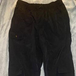 Trendy Junior’s Large Parachute Cargo Reflective Black Pants