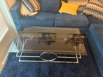 Glass Top Coffee Table with Chrome Base