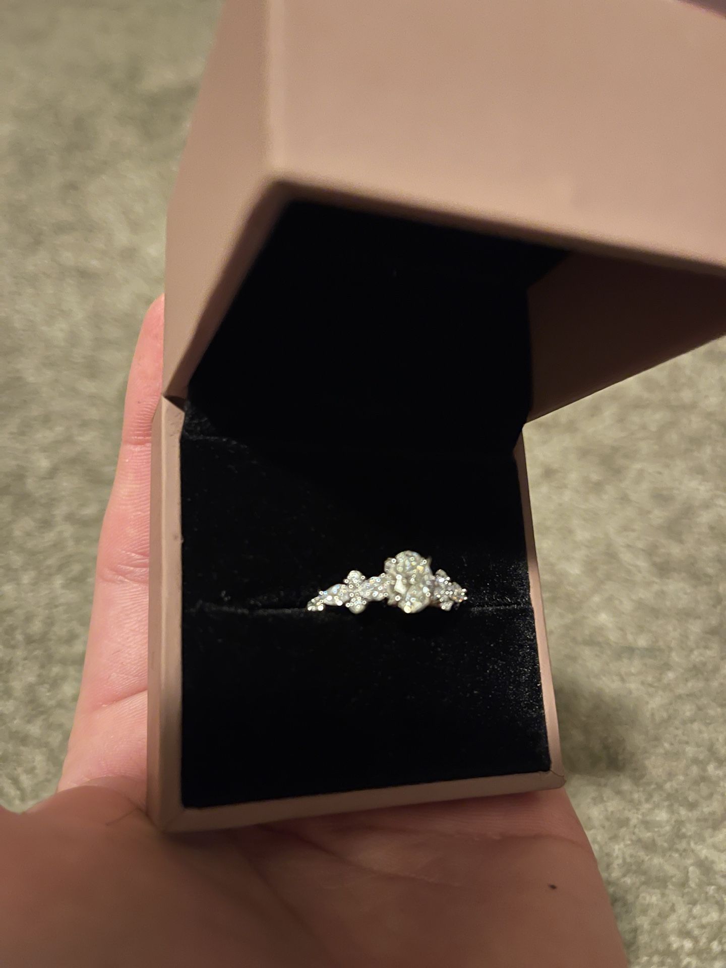 925 Silver VVS1 Moissanite Engagement Ring