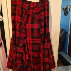 Red And Black Skirt 