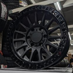 SPECIAL PRICE RRW RR7-V💥💥6X139.7 +25 OFFSET MATTE BLACK-GLOSS BLACK RING