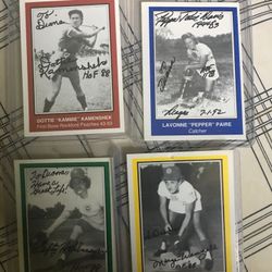 All American girls baseball team Autographed Trading Cards And Stuffed Bears