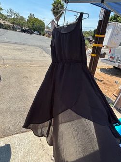 Black Sleeveless High-Low Chiffon Dress