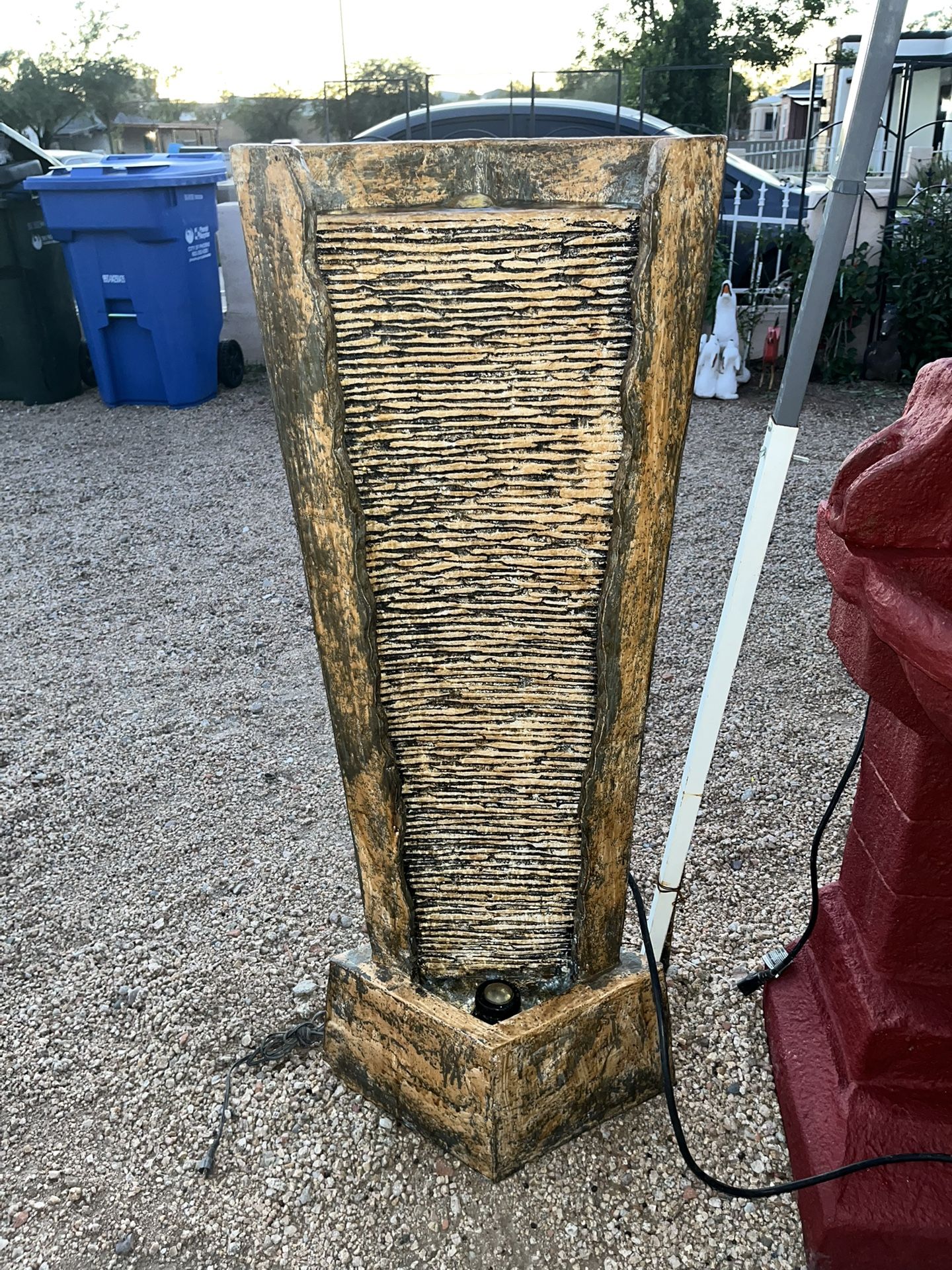 Fiberglass Water Fountain w/ Working Pump