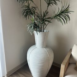 3ft  Bamboo Base And Artificial Plant. Base Can Be Painted or Buff Out To Wood Natural Color 