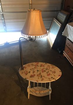 Antique night stand with Lamp attached