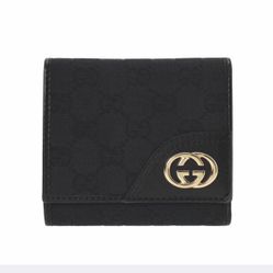 Gucci Tri-Fold Wallet Canvas Blk EPJ022979