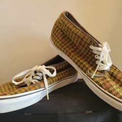 Original Vintage Vans Wool Houndstooth Mid Rise High Top Men's 10 Women's 11.5