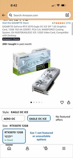 GIGABYTE GeForce RTX 5070 Eagle OC ICE 12G