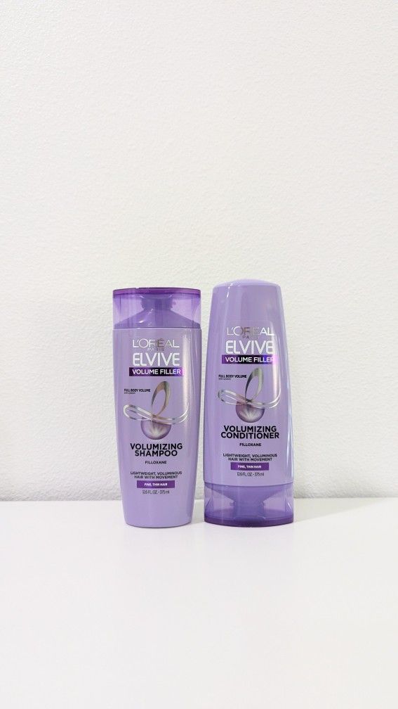 L'Oreal Paris Elvive Volume Filler Thickening Shampoo & Conditioner For Fine Thin Hair, 12.6oz*2