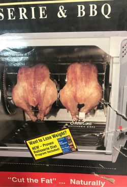 Showtime rostisserie & BBQ indoor oven cut fat naturally used once