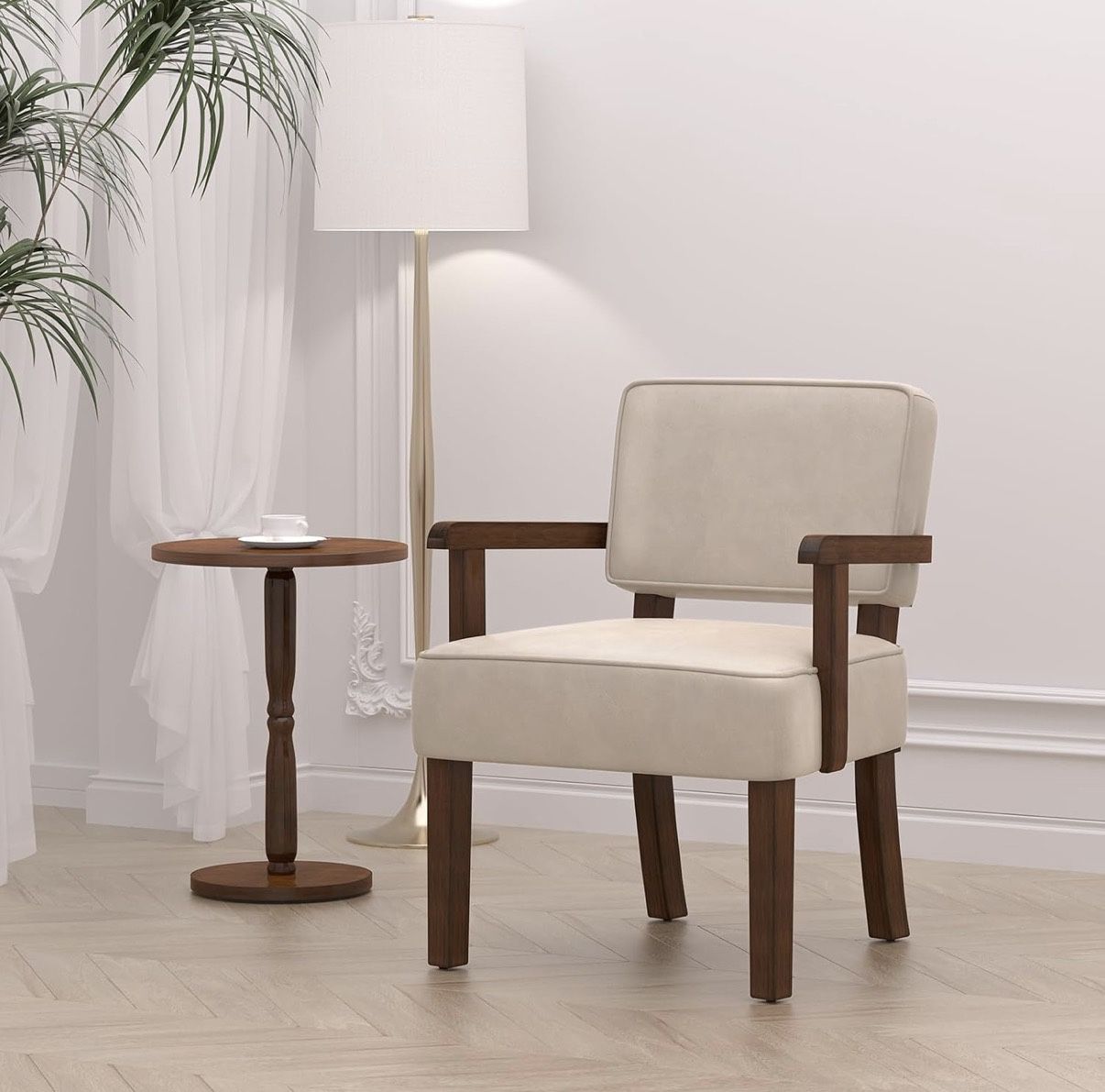 Accent Chair, PU Leather Chair for Living Room Oversized Armchair with Soft Seat and Armrests for Bedroom Dinning Reading Waiting Room (One Chair)