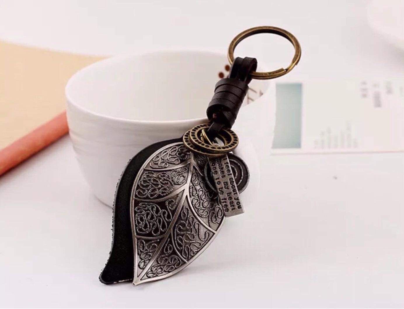 Leather style keychain