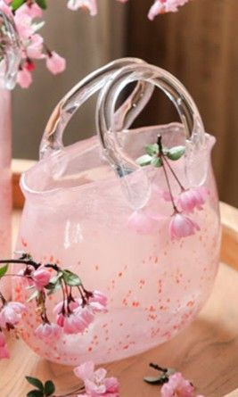 Pink Glass Purse Vase