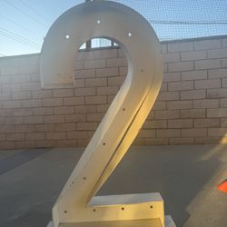 Marquee Wooden Number 2