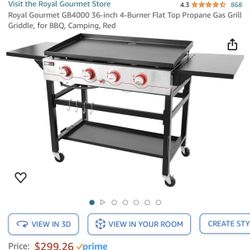 36-inch 4-Burner Flat Top Propane Gas Grill Griddle