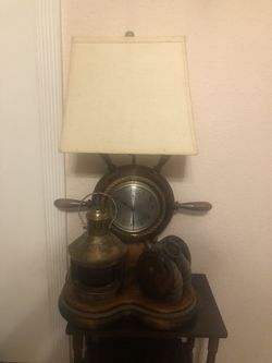 Vintage Millibars Barometer Nautical Table Lamp