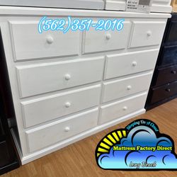 White Nine Drawer Dresser Cajonera Comoda De Pino Nuevo 