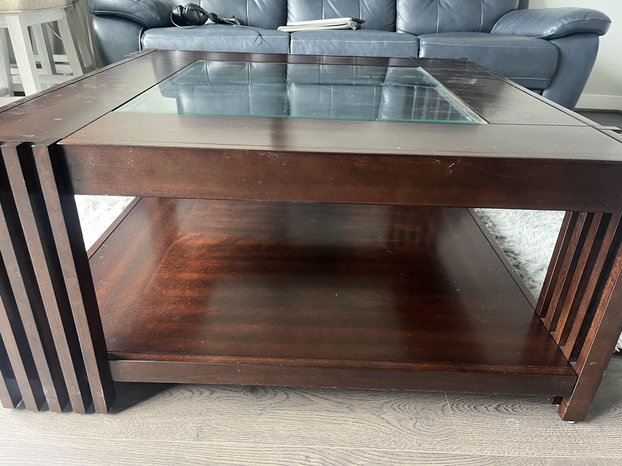 Wood And Glass Coffee Table