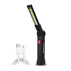 Rechargeable Camping LED Flashlight Work Light with Magnet and Hook IP64 Waterproof 5 Lighting Modes 