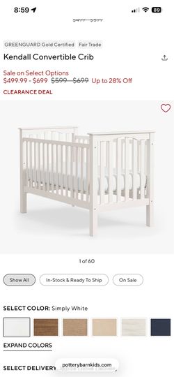 Pottery Barn white Crib with NEW mattress